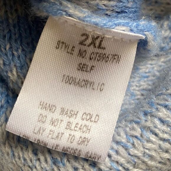 Fashion Nova Crop Sweater Checkered Blue Gray V-neck Crop Top New Womens Size 2X - Picture 7 of 7